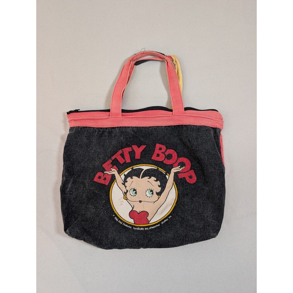 Vintage 1994 Betty Boop Canvas Pink and Black Tote Bag King Fleischer Studios